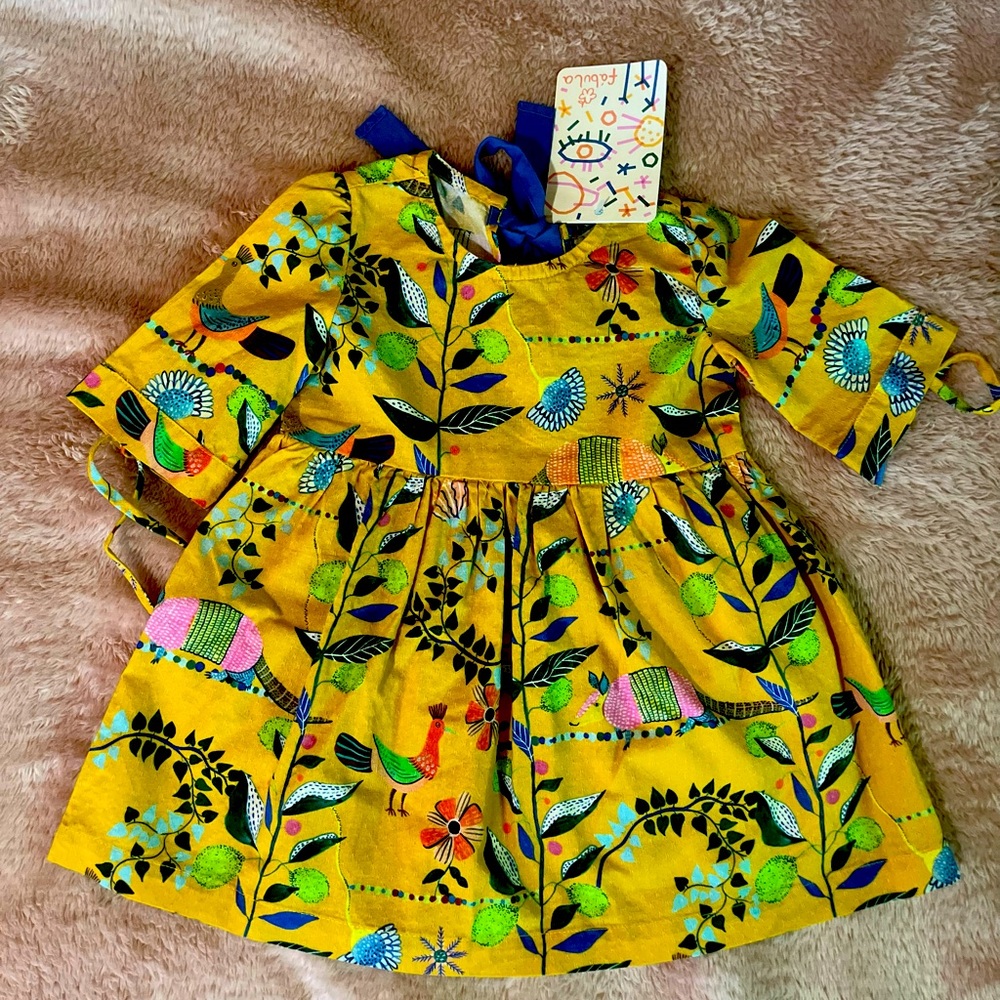 Colorful Yellow Floral Dress